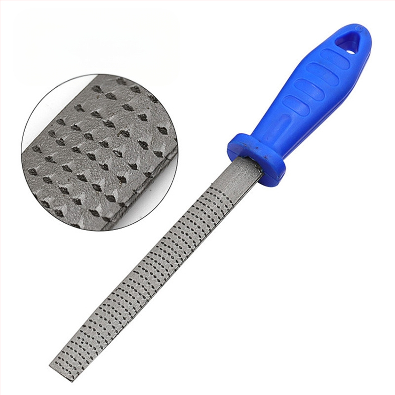 Σετ τριών αρχείων ξυλουργικής με λαβή — ατσάλινα αρχεία: ημικυκλικό, επίπεδο και στρογγυλό