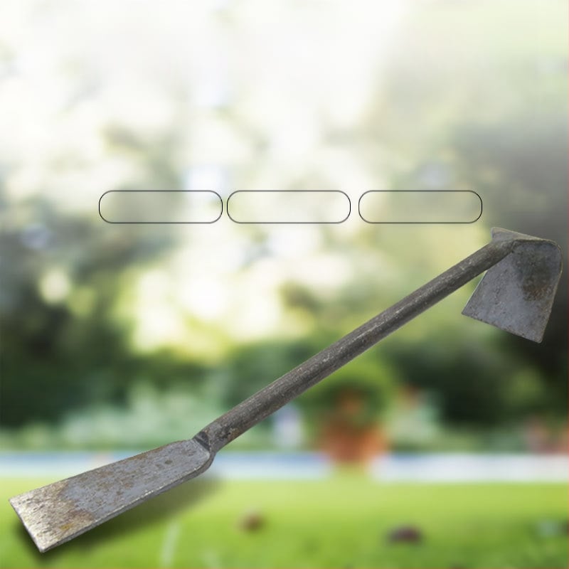 Rūdžių šalinimo kastuvėlis – liejimo plieno korpusas, plieninė rankena, dviejų paskirčių skraperis modelis