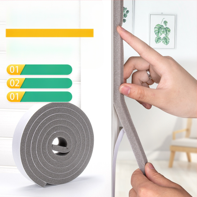 Λωρίδα στεγανοποίησης πόρτας και παραθύρου - αυτοκόλλητο σφουγγάρι για στεγανοποίηση από τον αέρα, ηχομόνωση και προστασία από κρούσεις για γυάλινες πόρτες
