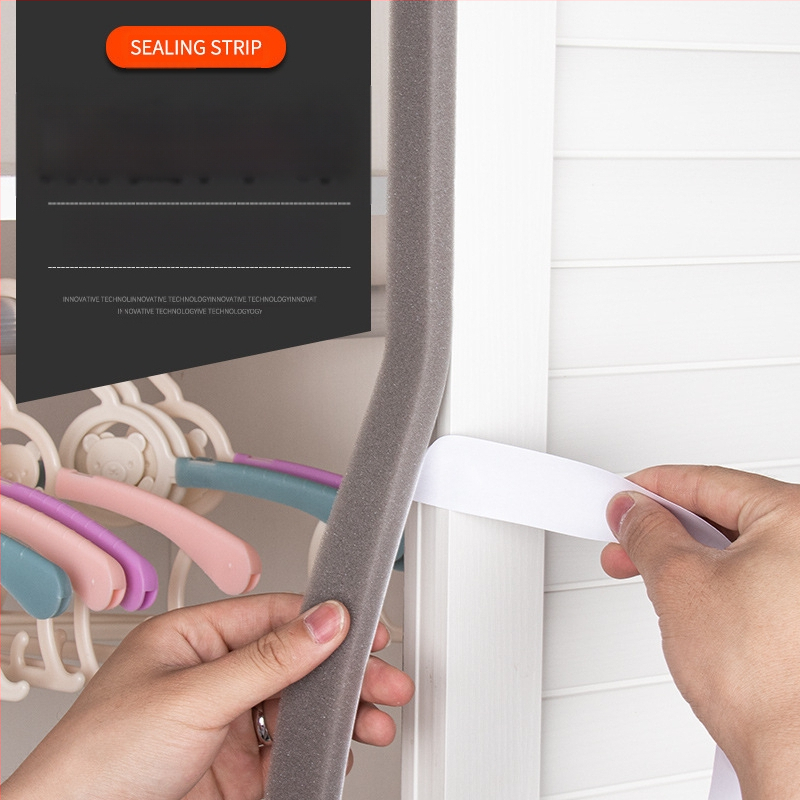 Λωρίδα στεγανοποίησης πόρτας και παραθύρου - αυτοκόλλητο σφουγγάρι για στεγανοποίηση από τον αέρα, ηχομόνωση και προστασία από κρούσεις για γυάλινες πόρτες