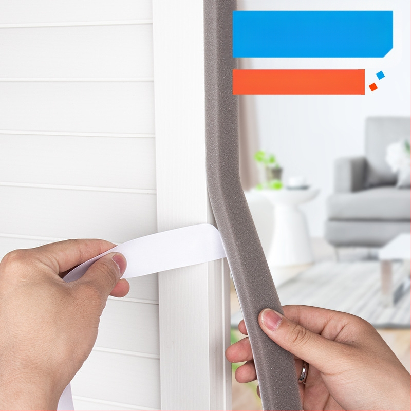 Λωρίδα στεγανοποίησης πόρτας και παραθύρου - αυτοκόλλητο σφουγγάρι για στεγανοποίηση από τον αέρα, ηχομόνωση και προστασία από κρούσεις για γυάλινες πόρτες
