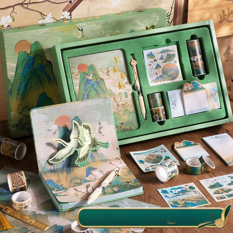 Dāvanu komplekts piezīmju grāmatiņai — piezīmju grāmatiņa senā stilā, zīmols Kaba Bear, skolas piederumi