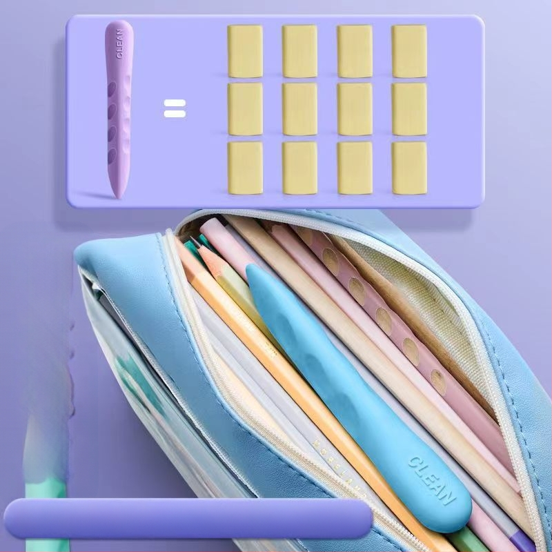 Guma ar caurumiem – Karikatūras stila sākumskolas skolēniem, dzēšanai, bez logotipa, bez pielāgojuma