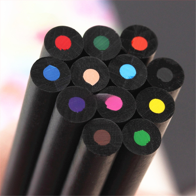 Комплект дървени моливи със деформирани меки моливи, карикатурни моливи, моливи с множество върха и моливи за строителни блокчета, блистерна опаковка за 12 кутии