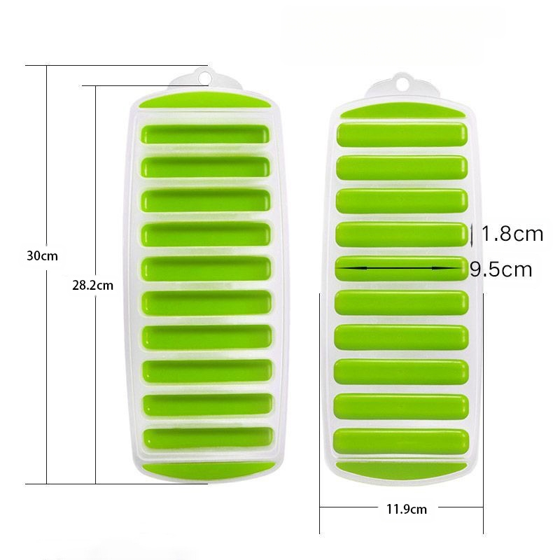 Ledų kubelių formelė su 10 kamerų, cilindrinis dizainas, greitas užšaldymas, lengvas išėmimas, PP+TPR