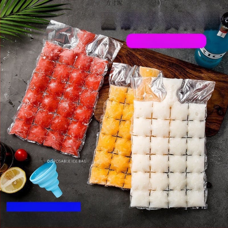 Vienkartinis automatiškai užsidarantis ledo indas su greitu šaldymu, atdalomi ledų maišeliai, 10 vnt., PE