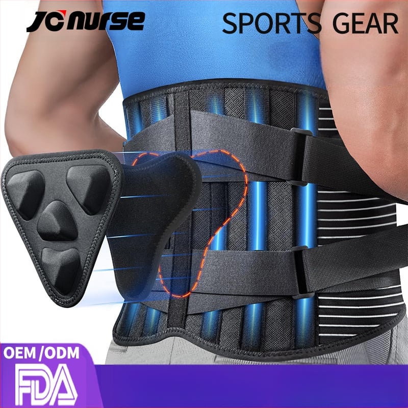 Juosmens apsauginė juosta su kvėpuojančia atrama ir plienine plokštele svorių kilnojimui; Pagrindinis medžiaga: SBR poliesterio pluoštas; Apsaugotos dalys: juosmuo; Plokštės fiksavimas: juosmens apsauga; Kategorija: juosmens apsauga