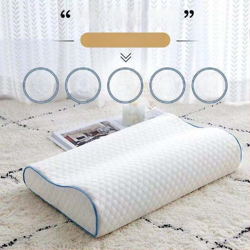 Възглавница с памет пяна за шията, правоъгълна форма, универсално използване, ядро от чист памук, облекчава натиск