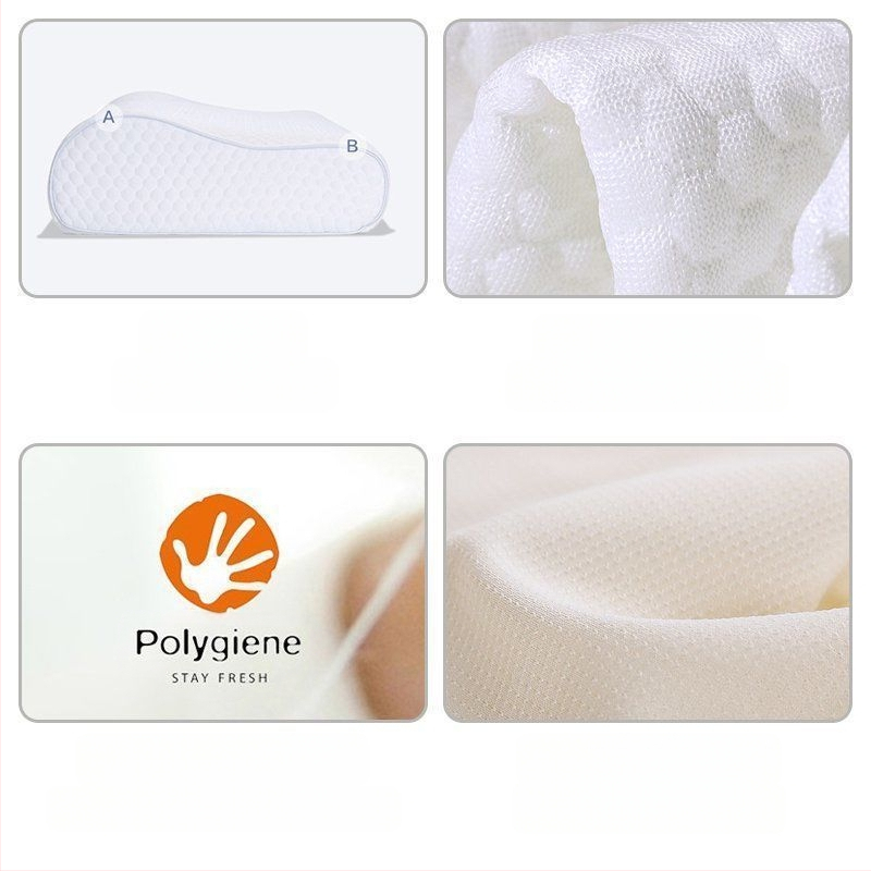 Възглавница с памет пяна за шията, правоъгълна форма, универсално използване, ядро от чист памук, облекчава натиск