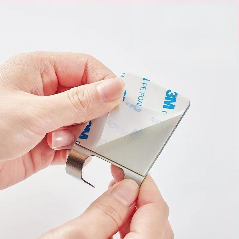 Ατσάλινη επικολλητή διπλή κρεμάστρα μπάνιου, χωρίς τρύπες και ίχνη, δοχέρι για ξυριστική μηχανή και αποθήκευση, 3 kg αντοχή, μοντέρνος μινιμαλιστικός σχεδιασμός, Le Haijia