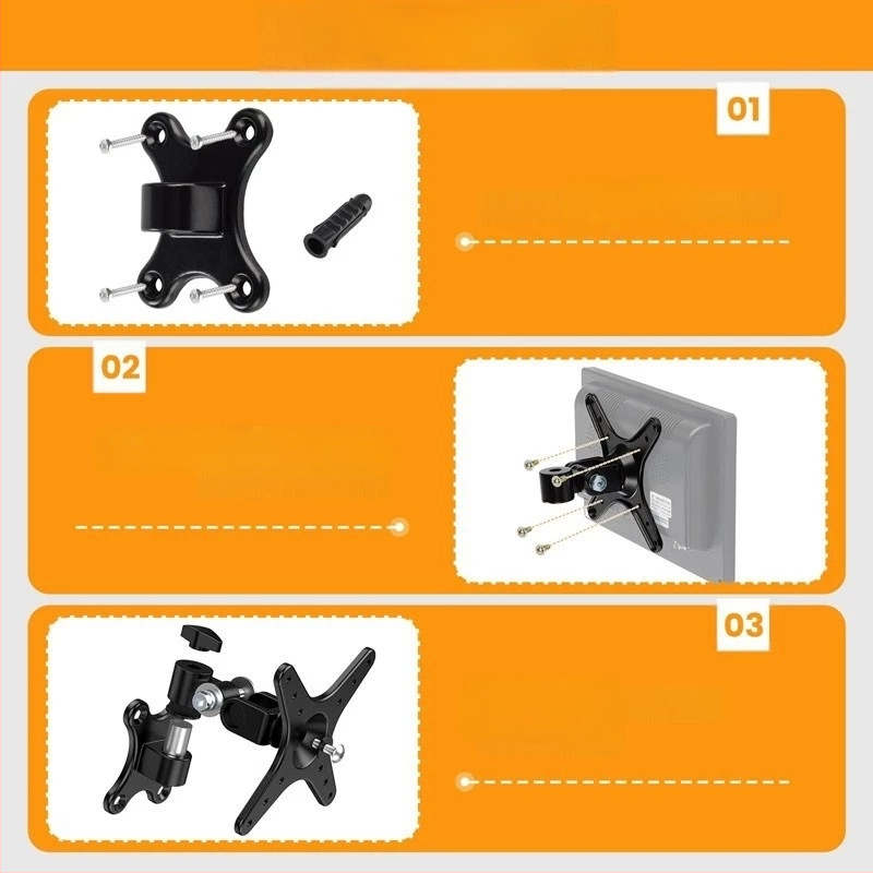 Στήριγμα οθόνης τοίχου από κράμα αλουμινίου, τηλεσκοπική ρύθμιση και περιστροφή, καθολικό για οθόνες