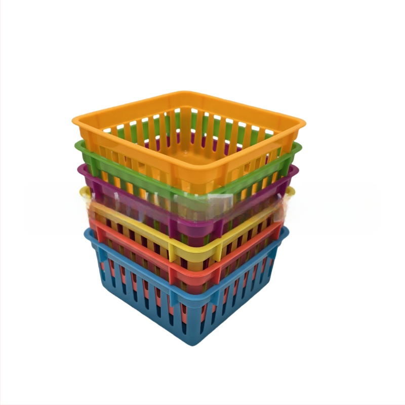 Plastikust ruudukujuline hoiukorv, lihtne ja kaasaegne stiil, sobib köögis ja laua peal hoiustamiseks, mitmekülgne