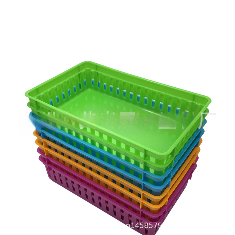 Plastikust ruudukujuline hoiukorv, lihtne ja kaasaegne stiil, sobib köögis ja laua peal hoiustamiseks, mitmekülgne