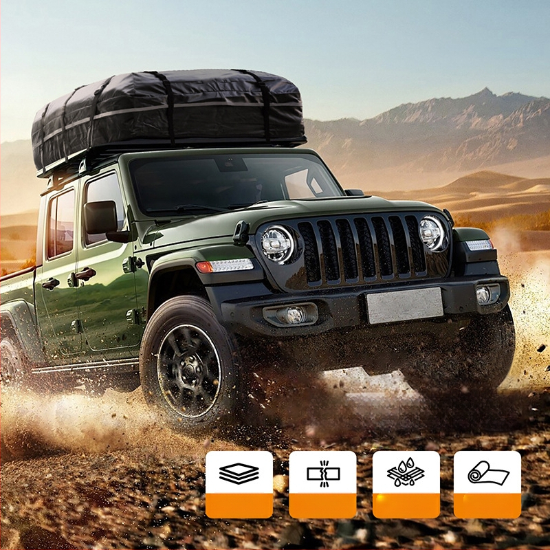 Visiškai atsparus vandeniui stogo bagažo dėžė, universali suderinamumas, 425 L talpa, modelis CH42-55, tvirtinimas juostomis