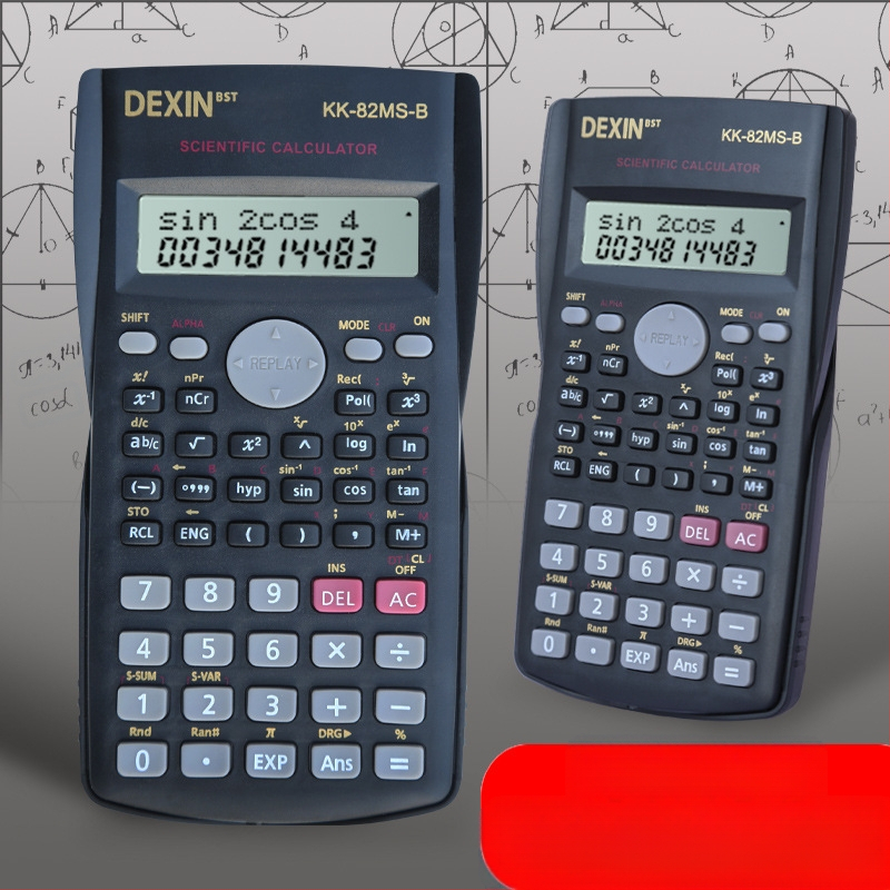 Υπολογιστής επιστημονικών λειτουργιών KK82MS-B/D, 13-ψήφια οθόνη, σώμα από PS, βάρος 120 g, με εκτυπωμένο λογότυπο