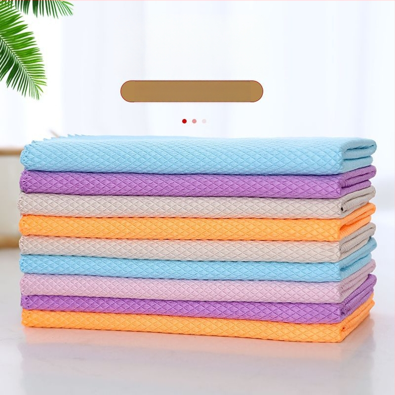 Žuvies žvynų rašto mikropluošto indų skudurėlis, sugeria, dvigubos naudojimas sausam ir šlapiam valymui, riebalų šalinimui ant stiklo paviršių.