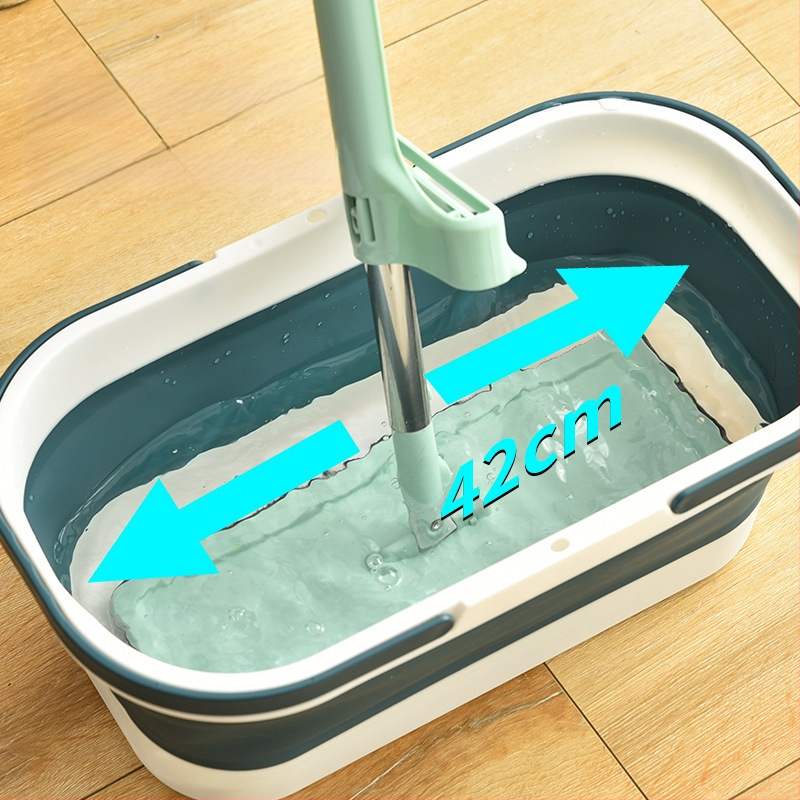 Prijenosna pravokutna kanta za mop s kotačićima, sklopiva, plastična (nezavisna marka; lansirana 2024; težina 720 g)