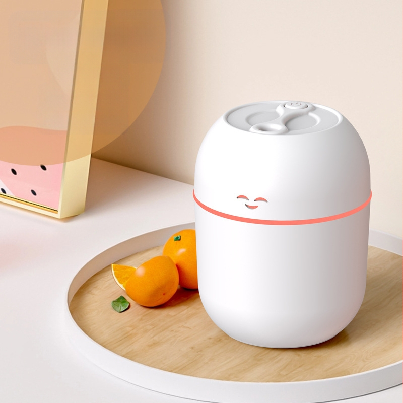 Šypsenos veido USB ultragarsinis drėkintuvas, 1 miglos išėjimas, tinkamas patalpoms iki 10 m², vandens bakas iki 0,5 L