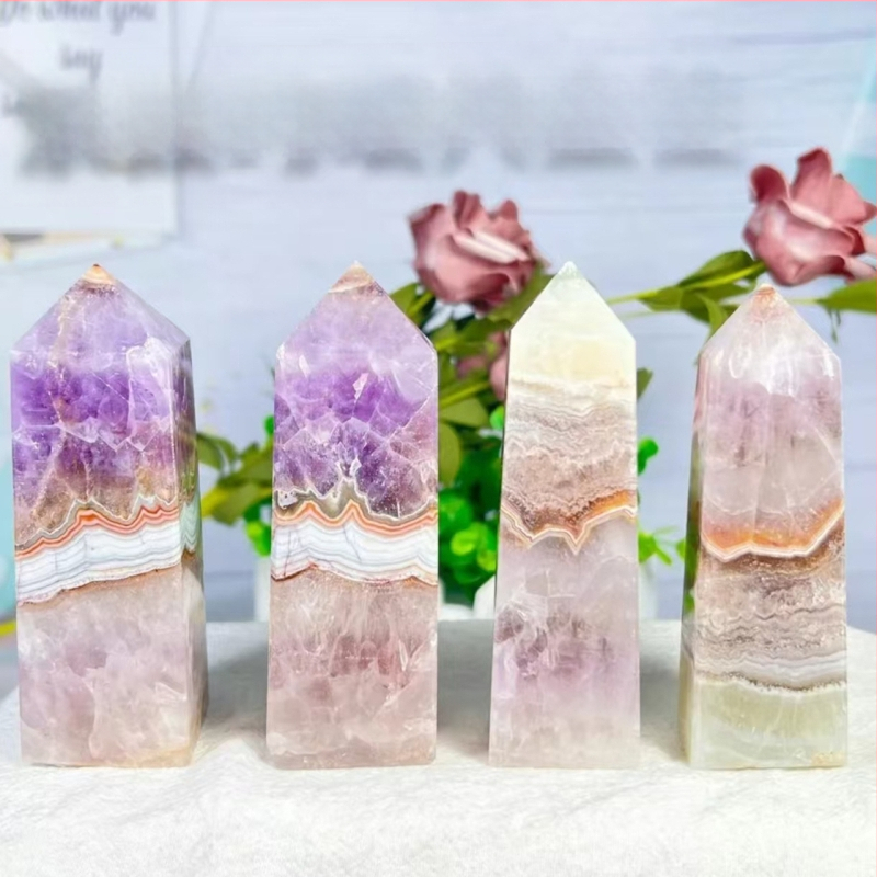 Ametista kristāls – sešstūrainā kolonna, ģeometriska forma, mūsdienīgs minimālisma stils, iepakots PP maisiņā