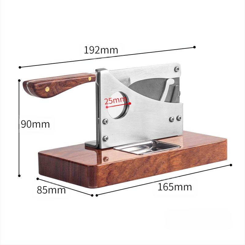 Κοπτήρας πούρων με γκιλιουτίν, επιτραπέζιος, λεπίδα από ανοξείδωτο ατσάλι, βάση από ροδόξυλο, cookbool