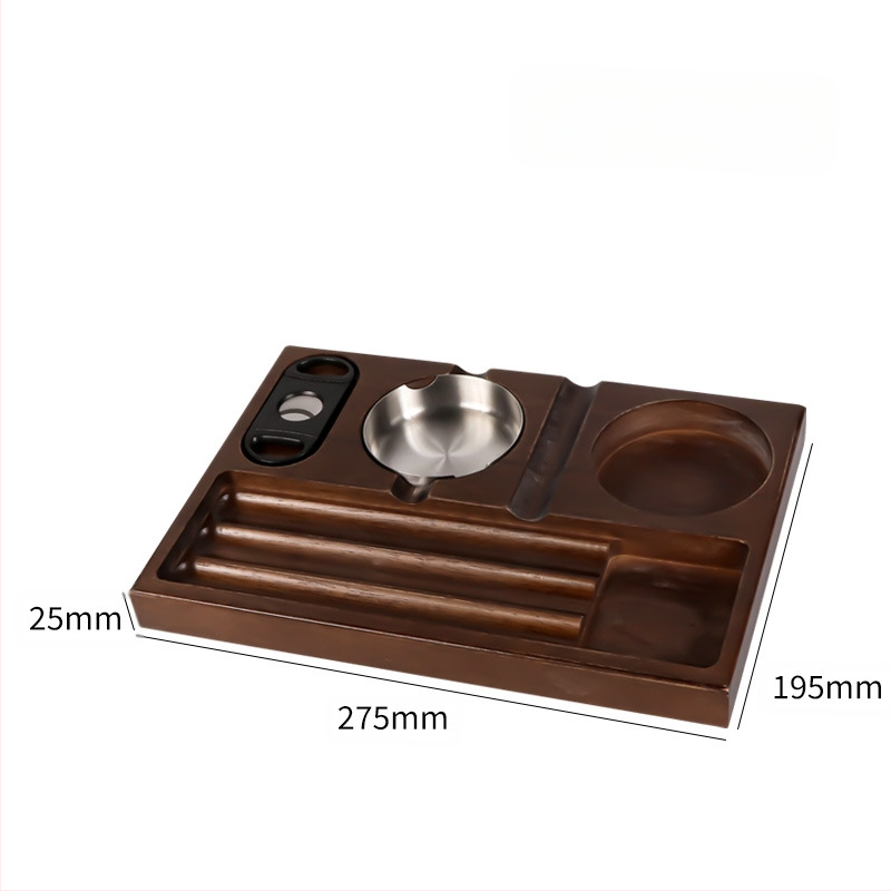 Fából készült, európai stílusú szivartál és hamutartó, tároló funkcióval