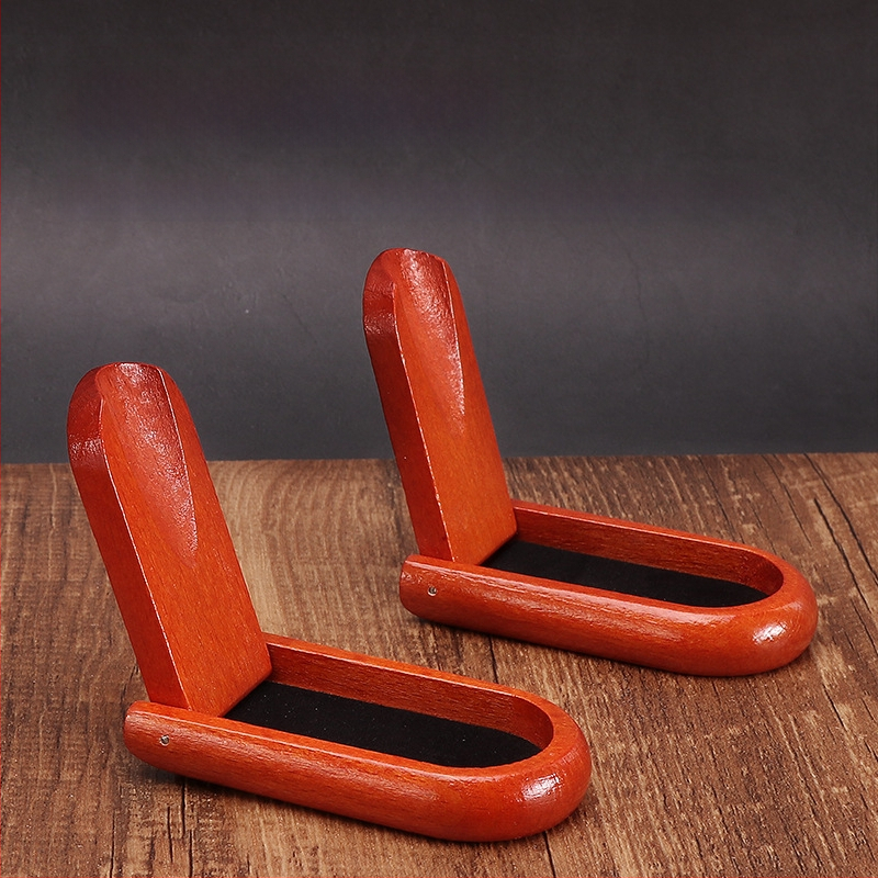 Ξύλινο διπλωτό ράφι πίπας, φορητή βάση επίδειξης από μαόνι και ροζέ ξύλο, ρετρό στυλ