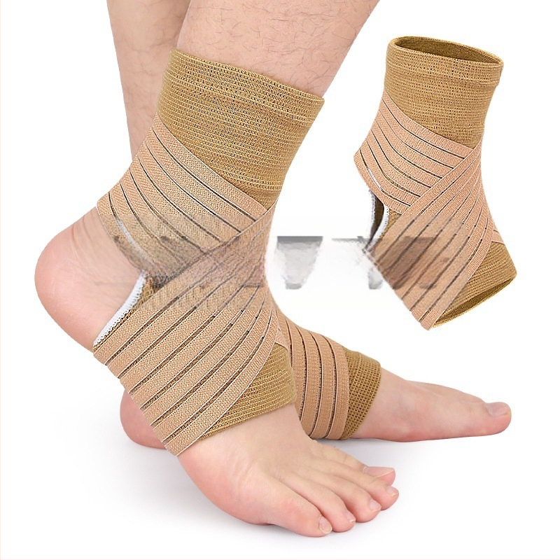 Kulkšnies apsauga su kompresijos juosta iš spandekso, tinkama krepšiniui ir badmintonui, suaugusiems