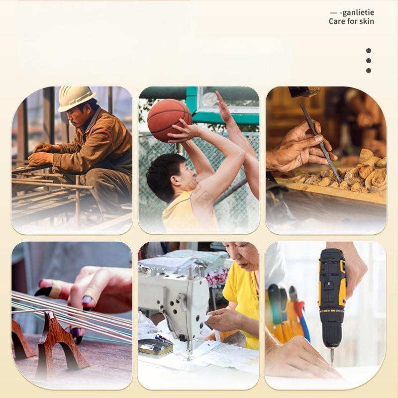 Пластири за сухи пукнатини на ръцете и краката — водоустойчиви, дишащи, с висока лепливост за пръсти и пети; нетъкан текстил; 2-годишен срок на годност; опаковано в кутия; универсален тип кожа