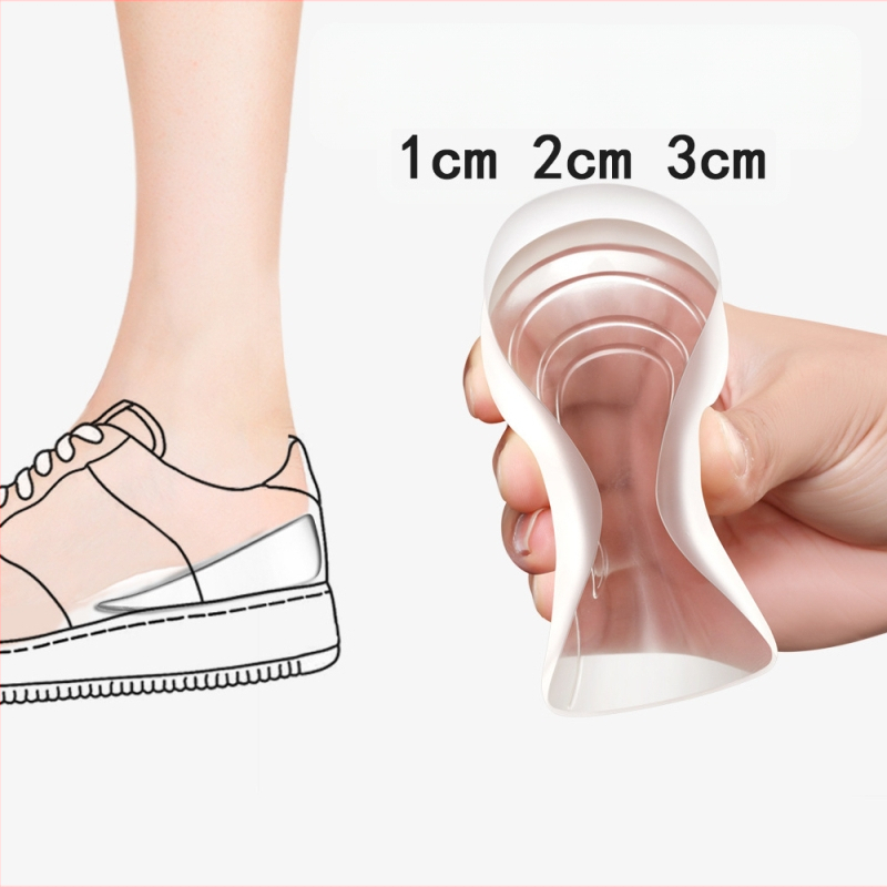 Υπόστρωμα αυξησης ύψους με εσωτερικό σιλικόνης, PU γέλη, διαφανές, unisex, για χειμώνα