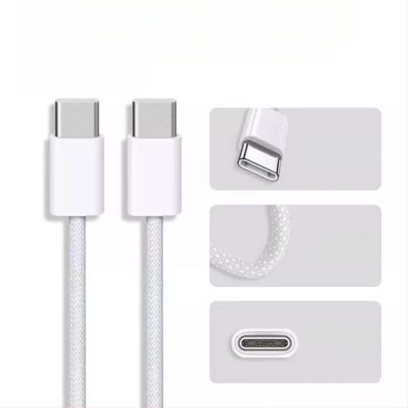 USB-C megztas kabelis, USB-C į USB-C, 0,3–2,5 m, 100W max, greitas įkrovimas