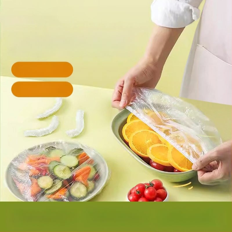 Vienreizējs elastīgs plastmasas pārklājums bļodām un traukiem – ledusskapja atlikumiem, putekļu aizsardzība un smaržu novēršana