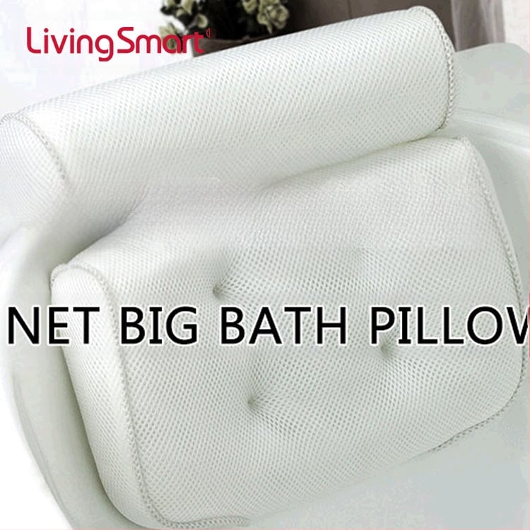 Stačiakampė vonios pagalvėlė su siurbtukais, 3D tinklo branduolys, branduolio aukštis 5,1–10 cm, užpildas poliesterio pluoštu