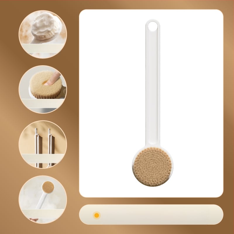 Laibei Vonios šepetys su ilga rankena — minkštos šereliai, nugaros šepetėlis ir masažas, daugiafunkcinis valymo šepetys