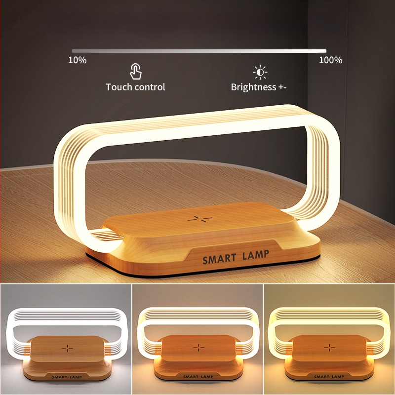 Λαμπτήρας κομοδίνου με ακρυλικό σκιά, αφής διακόπτης και νυχτερινό φωτισμό (CRI ≥90; βασική φωτεινότητα; τροφοδοσία από πρίζα)