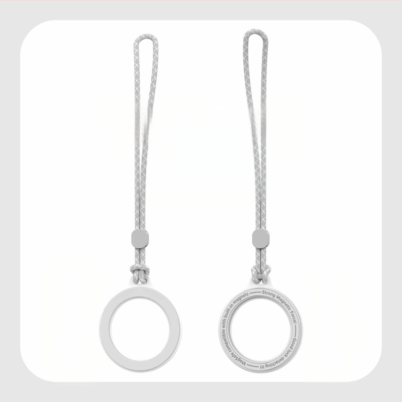 KILO MILO MagSafe magnetinis laikiklis ir žiedas krepšio pakabinimui, skaidrus dizainas, plastmasos medžiaga, bendras stilius