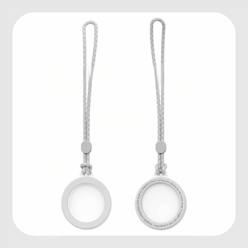 KILO MILO MagSafe magnetinis laikiklis ir žiedas krepšio pakabinimui, skaidrus dizainas, plastmasos medžiaga, bendras stilius