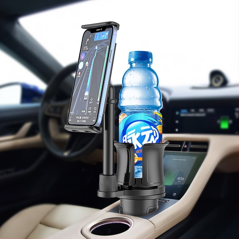 Višenamjenski držač čaše za auto, nosač za stražnju sjedalu za bocu vode, telefon i tablet; UBINA; Materijal: ABS + aluminijska legura; Model 109; Prilagodljiv; Licencirana privatna etiketa