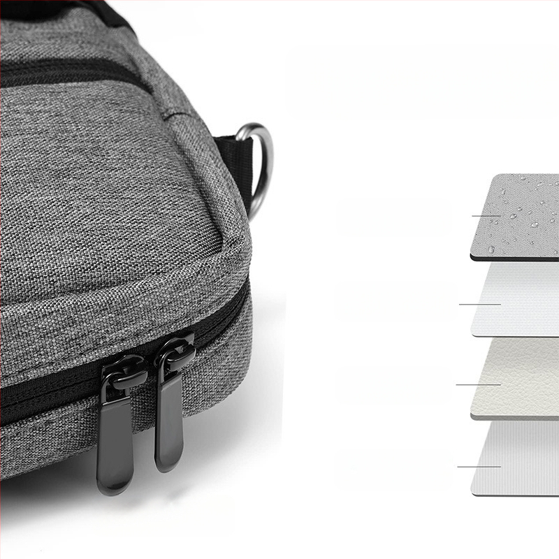 Pečių krepšys nešiojamam kompiuteriui, crossbody, Oxford audinys, atsparus vandeniui, atsparus dilimui, kirpimo atsparumas, sausas ir drėgnos skirsnis