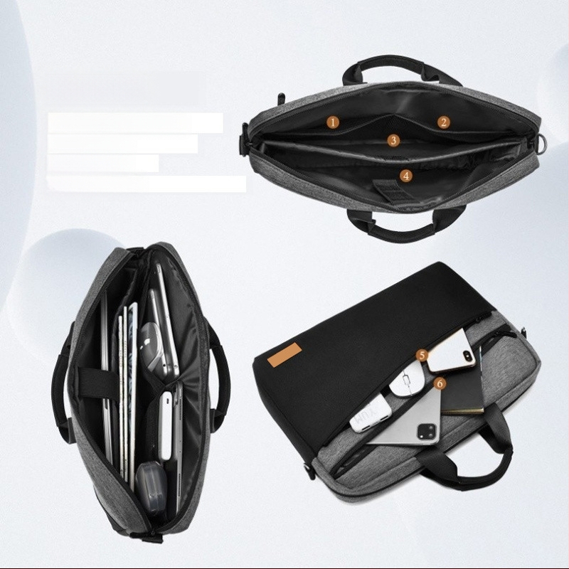 Pečių krepšys nešiojamam kompiuteriui, crossbody, Oxford audinys, atsparus vandeniui, atsparus dilimui, kirpimo atsparumas, sausas ir drėgnos skirsnis