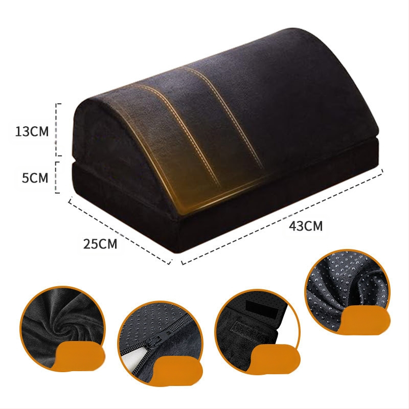 Dviejų sluoksnių pėdų pagalvė su reguliuojamu aukščiu, anti-slip apačia, memory cotton įdėklas, nuimamas ir skalbiamas