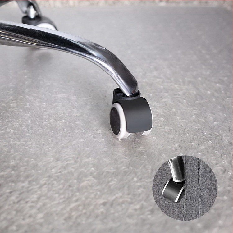 PVC kėdės kilimėlis su įspaudų paviršiumi, kvadrato formos, vienos spalvos, ploviamas