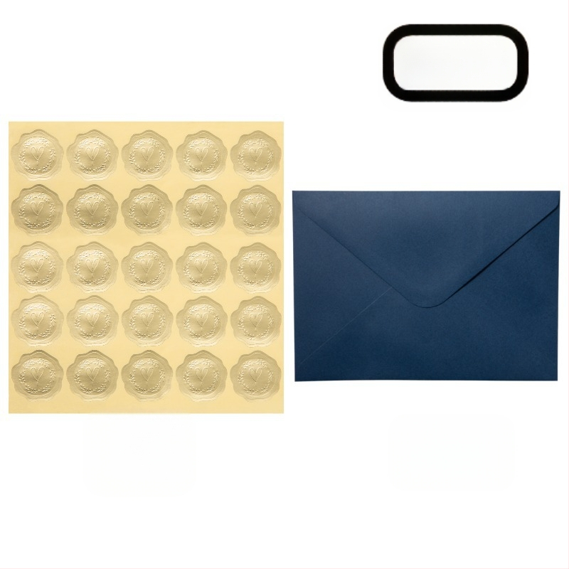 Metāla sirds uzlīmes un kāzu ielūgumu aploksnes komplekts, rietumu stilā, pielāgojama