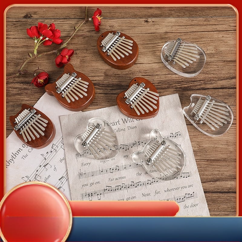 Ξύλινο Kalimba thumb piano, 8 ήχοι, 10 τρύπες, υλικό: Redwood, κάλυμμα: ABS, φινίρισμα: χρυσό βερνίκι