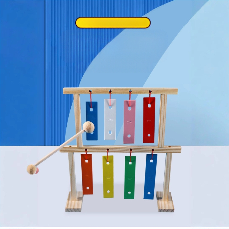 Kit DIY din lemn pentru pian cu opt tonuri și clopoței – educațional muzical tehnologic, pentru 7–14 ani, neelectric