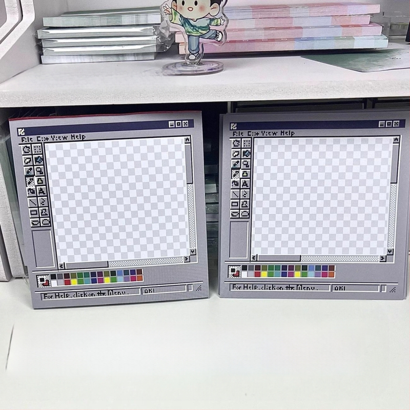 Caiet de notițe cu post-it în stil retro, design panou de calculator, pentru elevi - DIY, notițe reutilizabile, aspect elegant. Specificații: Brand Other; Stil: Paper brick; Autorizare IP: Nu