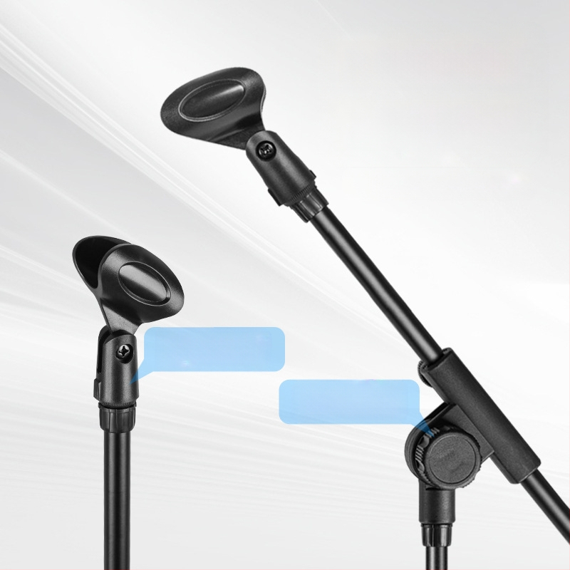 Σταντ μικροφώνου για δάπεδο, ρυθμιζόμενος ύψος, τρίποδη βάση, κατάλληλο για ζωντανές εμφανίσεις και ηχογραφήσεις