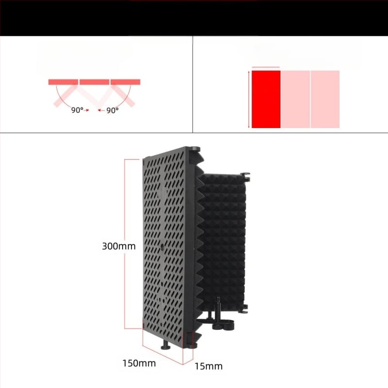 TIWASTAGE F-3 Απομονωτικό φράγμα μικροφώνου με τρεις θύρες για ηχογράφηση ακουστικού βιβλίου