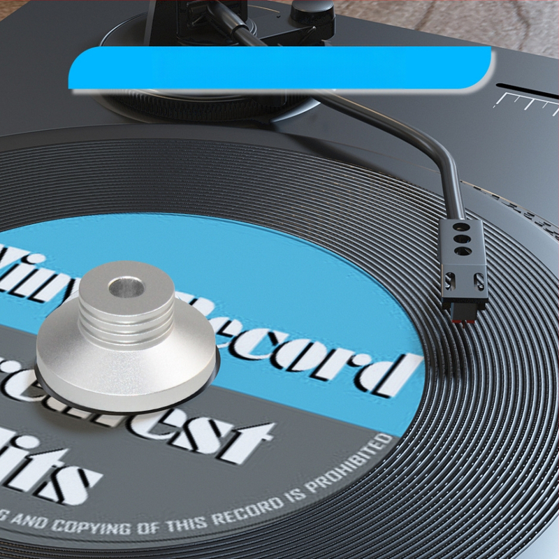 Shake CB-14 Αλουμινένιος προσαρμογέας δίσκου για LP βινύλιο, 7 ιντσών, 45 RPM, με απορροφητή κραδασμών σταθεροποιητή