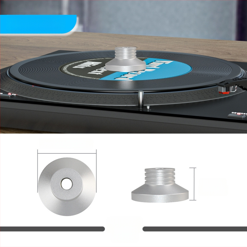 Shake CB-14 Αλουμινένιος προσαρμογέας δίσκου για LP βινύλιο, 7 ιντσών, 45 RPM, με απορροφητή κραδασμών σταθεροποιητή