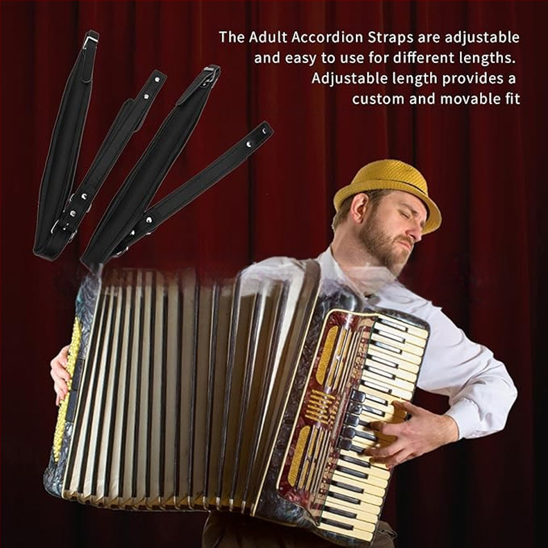 Odinė klavišinio akordeono peties juosta - reguliuojama, atspari vandeniui, modelis HYM983